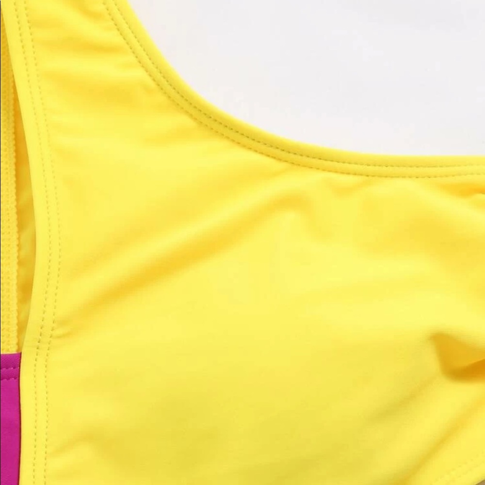 NEW Neon Multi Color One Shoulder Cut our bikini - Picture 4 of 9